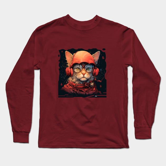 Cat from the Future Long Sleeve T-Shirt by enyeniarts